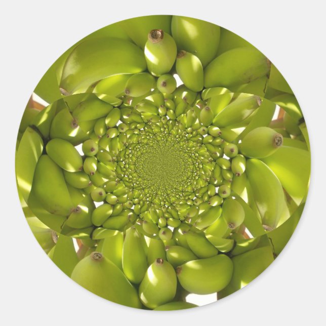 Pegatina Redonda El patrón del Kaleidoscope verde (Anverso)