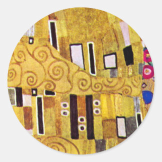 Pegatina Redonda El patrón El beso de Gustav Klimt, Art Nouveau