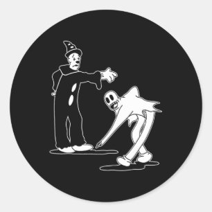 Pegatina Redonda El payaso Fantasma Mágica Danza