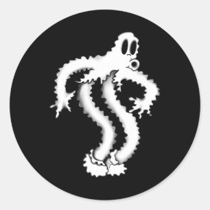 Pegatina Redonda El payaso fantasma Shaky Spooky Blackwork