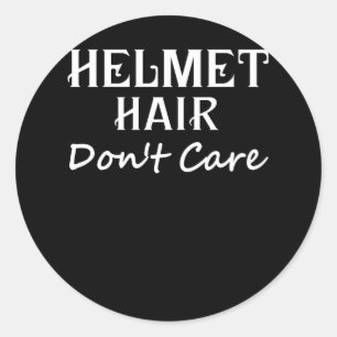 Pegatina Redonda El pelo del casco no le importa el ciclismo de mot