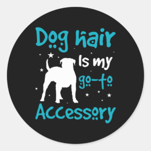 Pegatina Redonda El pelo es accesorio - Bulldog americano
