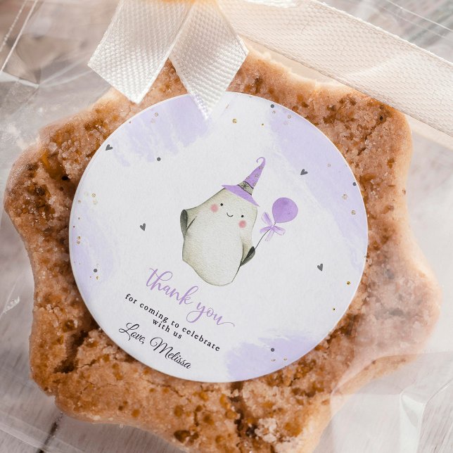 Pegatina Redonda El Pequeño Boo casi se debe a la ducha de bebé (little boo is almost due,little boo baby shower sticker,ghost baby shower boo favor tag,halloween ba)