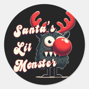 Pegatina Redonda El pequeño monstruo de Santa María