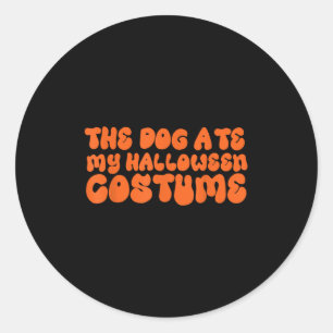 Pegatina Redonda El perro se comió mi disfraz de Halloween