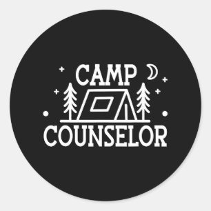 Pegatina Redonda El personal del consejero del campamento es mínimo