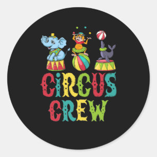 Pegatina Redonda El personal del evento Circus Design Circus Crew C