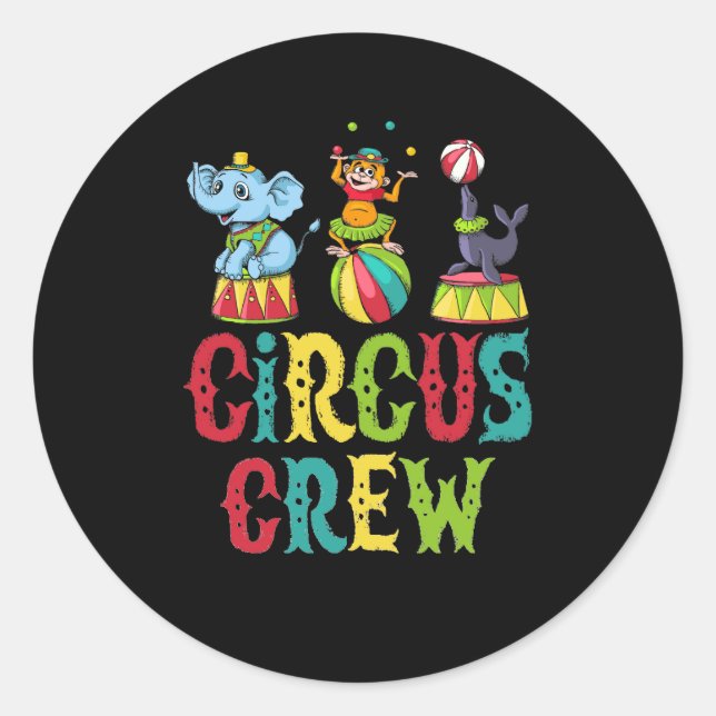 Pegatina Redonda El personal del evento Circus Design Circus Crew C (Anverso)