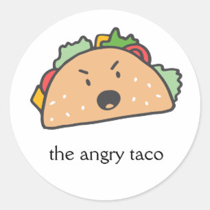 Pegatina Redonda El Personalizable del taco enojado