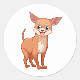 Pegatina Redonda El Personalizado Chihuahua, amante de los perros,