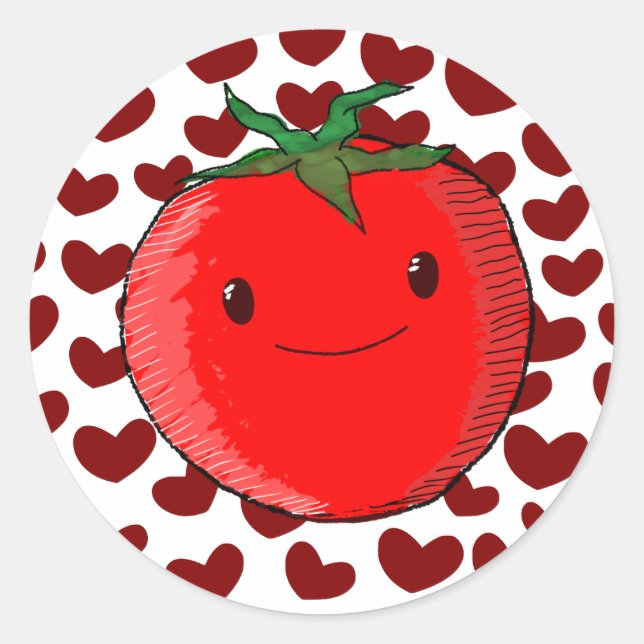 Pegatina Redonda El Personalizado del tomate Lover (Anverso)