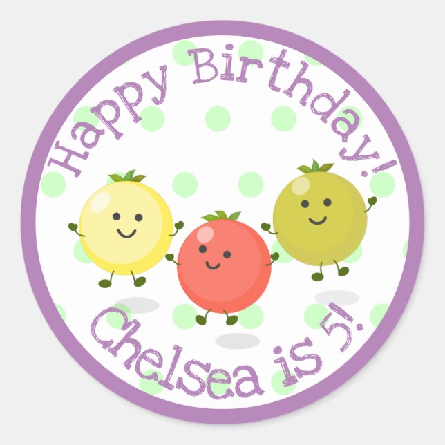 Pegatina Redonda El personalizado personalizado de tomate de cerezo (Anverso)