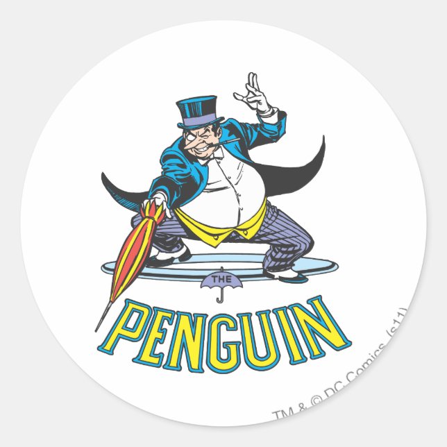 Pegatina Redonda El pingüino (Anverso)