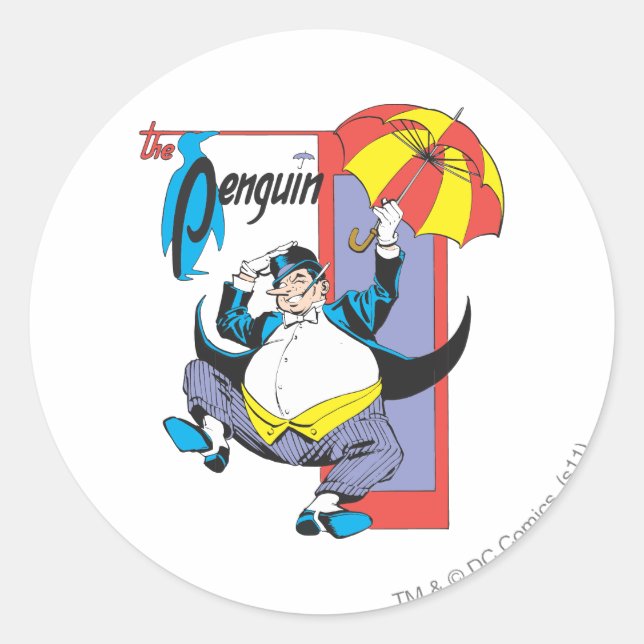Pegatina Redonda El pingüino 2 (Anverso)