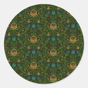 Pegatina Redonda El pintor William Morris Violet y Columbine