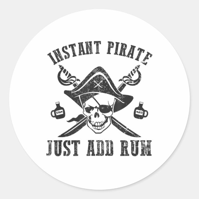 Pegatina Redonda El pirata instantáneo acaba de agregar un divertid (Anverso)