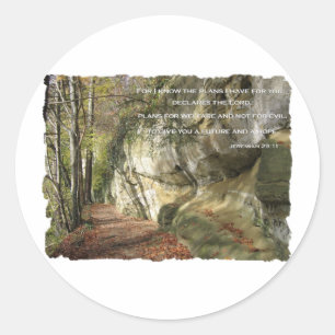 Pegatina Redonda El plan de dios a prosperar usted 29:11 de