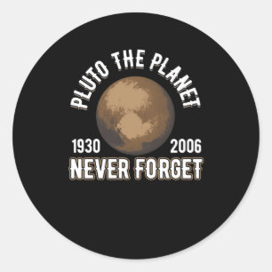 Pegatina Redonda El planeta (1930-2006) nunca se olvida