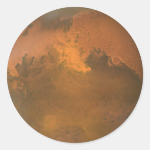 Pegatina Redonda El planeta rojo marte