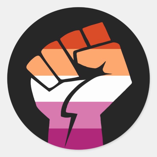 Pegatina Redonda El poder de las lesbianas (Anverso)