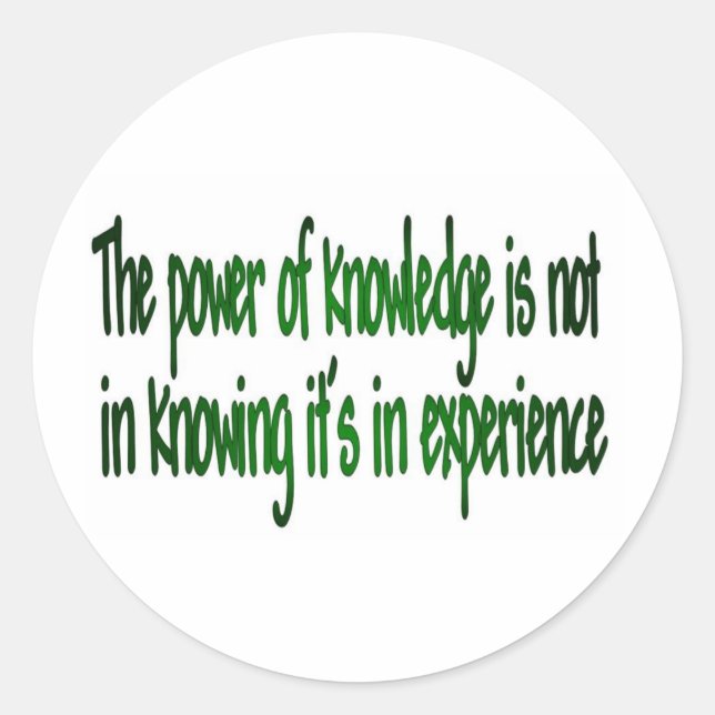 Pegatina Redonda El poder del conocimiento (Anverso)