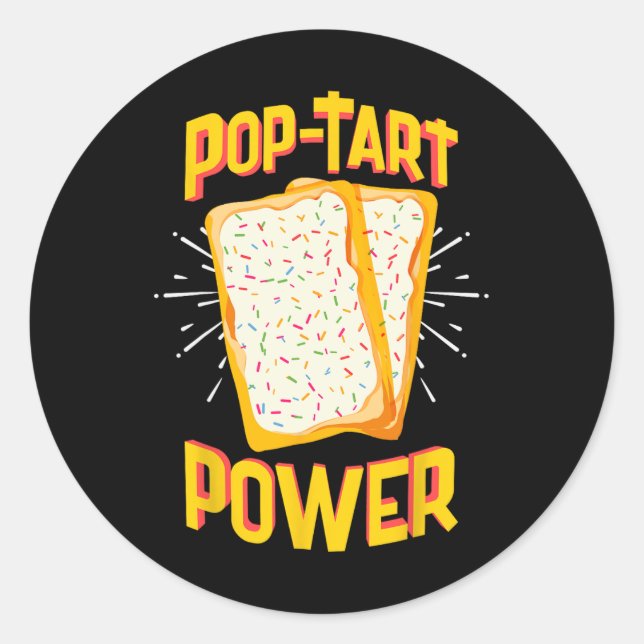 Pegatina Redonda El poder del Pop Tart divertido (Anverso)