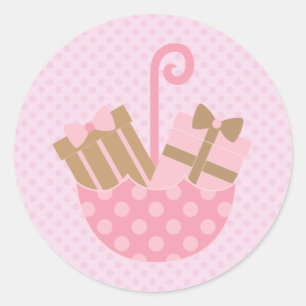 Pegatina Redonda El polka rosado deja bebé o Pegatinas de duchas nu