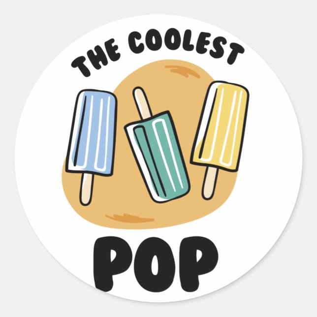 Pegatina Redonda El Pop más frío (Anverso)