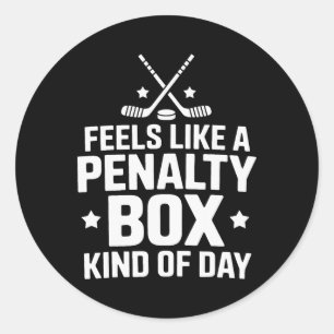 Pegatina Redonda El portero de hockey se siente como un día de caja