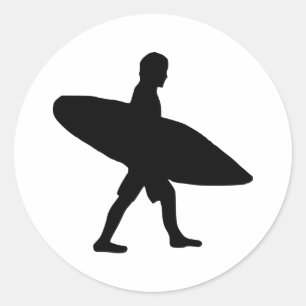 Pegatina Redonda El practicar surf - persona que practica surf