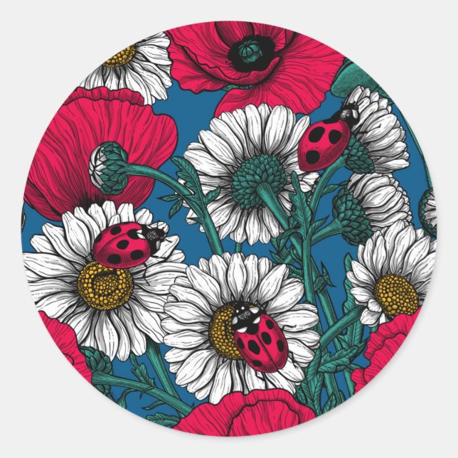 Pegatina Redonda El prado (Anverso)