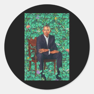 Pegatina Redonda El presidente Barack Obama retrata la camiseta