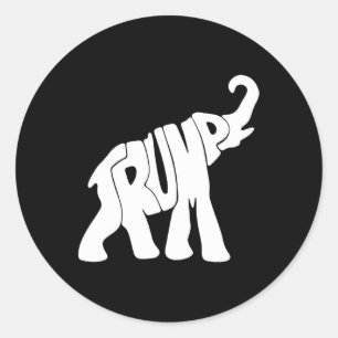 Pegatina Redonda El presidente de Trump, elefante republicano y par