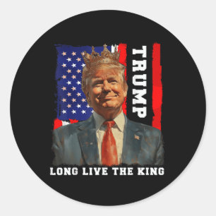 Pegatina Redonda El presidente de Trump, viva el rey Trump