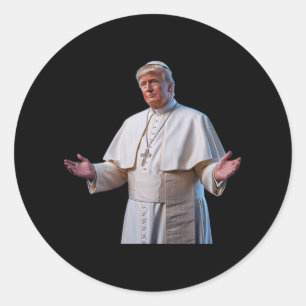 Pegatina Redonda El presidente del Papa Trump quiere ser el próximo