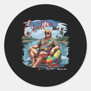 Pegatina Redonda El presidente Donald Trump Chillin' Como Una Cumbr