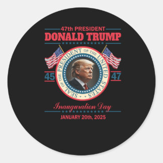 Pegatina Redonda El presidente Donald Trump inaugura el 20 de enero