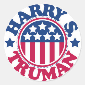Pegatina Redonda El presidente estadounidense Harry S Truman
