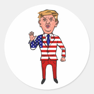 Pegatina Redonda El presidente patriótico Donald Trump es un Person
