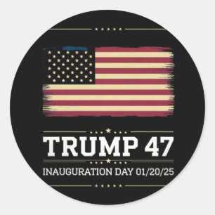 Pegatina Redonda El Presidente Trump, 47° Presidente De Estados Uni