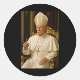 Pegatina Redonda El presidente Trump, el papa Donald Trump
