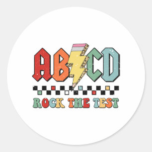 Pegatina Redonda El profesor de día estudiante de Retro Motivaciona