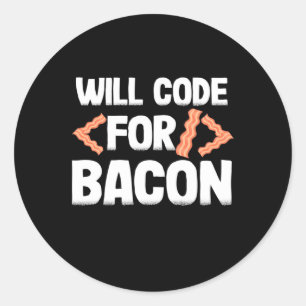 Pegatina Redonda El Programador Codificará El Bacon