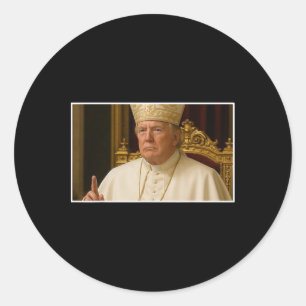 Pegatina Redonda El próximo Papa, el presidente gracioso de Trump