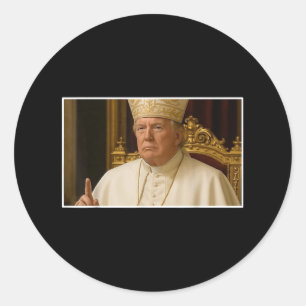 Pegatina Redonda El próximo Papa, el presidente gracioso de Trump