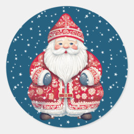 Pegatina Redonda El pueblo escandinavo Santa Claus
