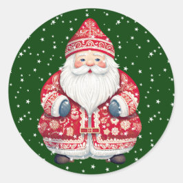 Pegatina Redonda El pueblo escandinavo Santa Claus