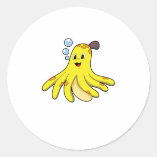 Pegatina Redonda El pulpo como banana