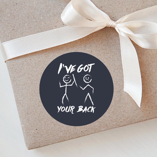 Pegatina Redonda El Quiropráctico Obtuvo Su Ajuste De Espina Traser (Got Your Back Chiropractor Classic Round Sticker)