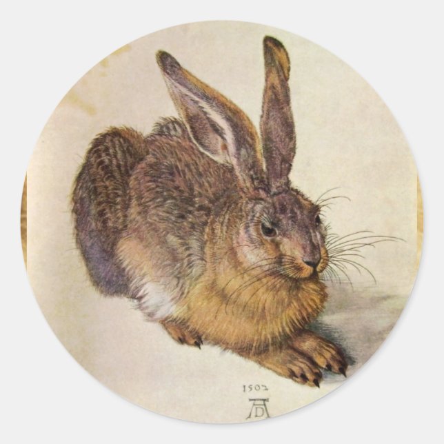 Pegatina Redonda EL RABBIT (Jóven liebre) (Anverso)